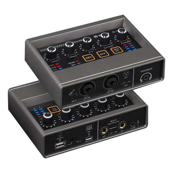 Usb2.0 Interface De Áudio Q-16 Placa De Som Dps Monitor Cor Preto 5v