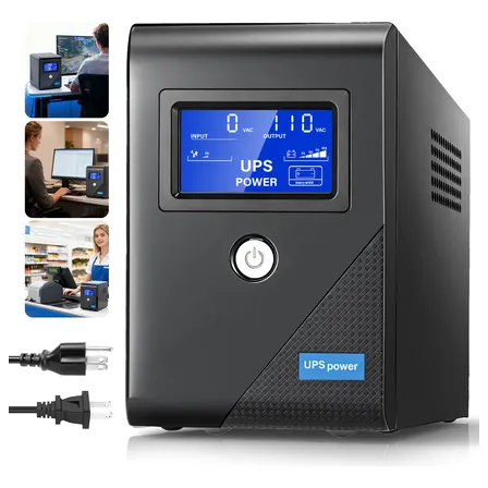 No Break Ups 850va/510w Con Pantalla Lcd, Beaowink Regulador De Voltaje No-breaks Interactivo Con Contactos Universal, Batería De Respaldo Para Computadoras,consolas, Hogar Y Oficina Color Negro