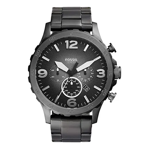 Reloj pulsera Fossil Nate con correa de acero inoxidable color negro