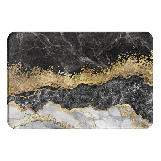 Dadabuliu Tapete Baño Para Marmol Negro Abstracto Ducha 15.7
