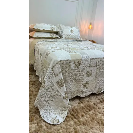 Kit Cobre Leito Colcha King Size Dupla Face 150 Fios Bouti