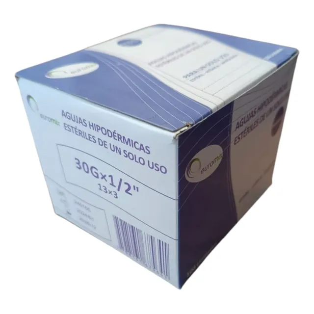 Aguja HiPodérmica 27g-30g X 1/2 13x4