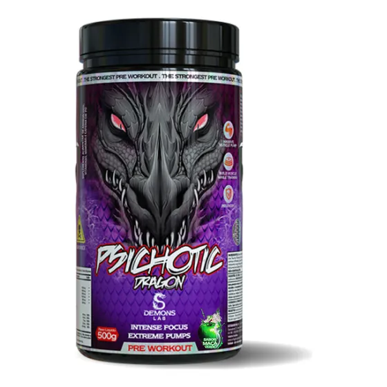 Suplemento em Pó Psichotic Dragon Maça Verde 500g Demons Lab