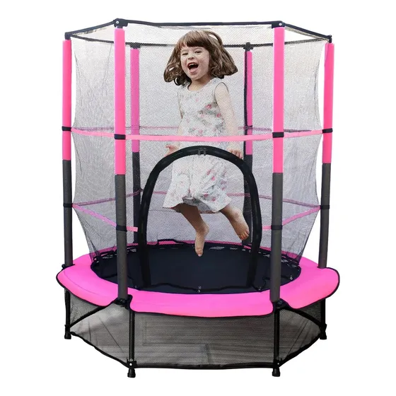 Cama Elastica 1.40 Saltarin Rosa Infantil Chicos 1.40 Interperie Interiores Red Seguridad