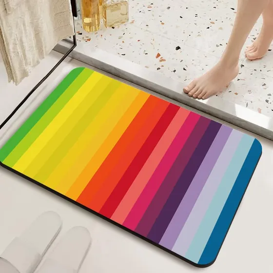Tapete Baño Antideslizante Buena Absorbente Resistente Facil