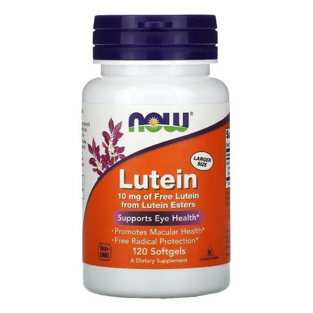 Now Foods, Luteína, 10 mg, 120 cápsulas blandas de sabor neutro