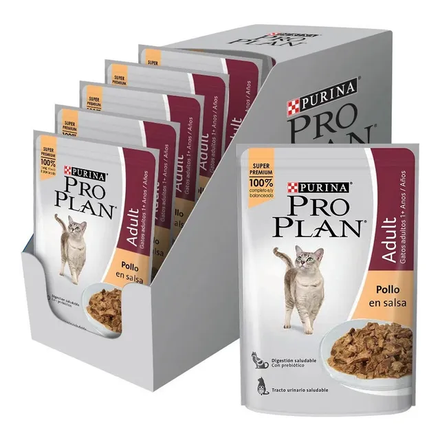 Pouch Pro Plan Gato Adulto 85g Pollo En Salsa (caja 12un)