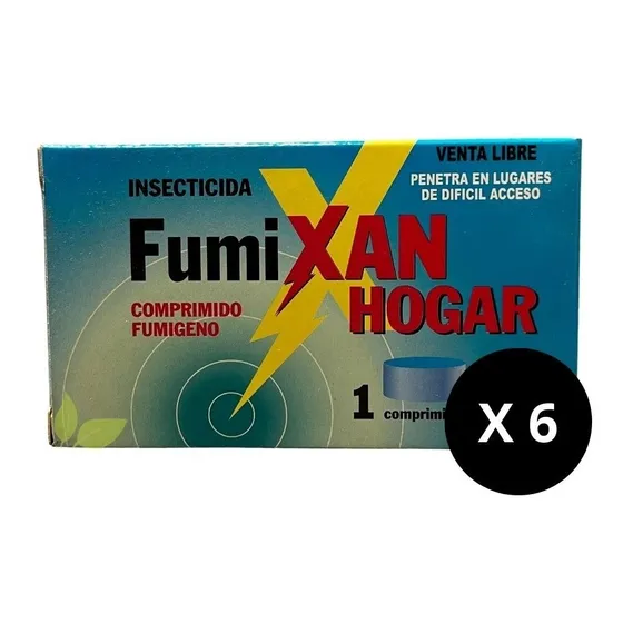 Pack X6 Fumixan Hogar Pastilla Insecticida, Cucarachas Plaga