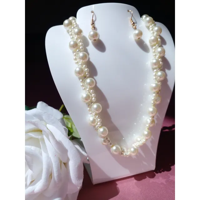 Collar Elegante De Perlas De Polvo De Nacar 50 Cm
