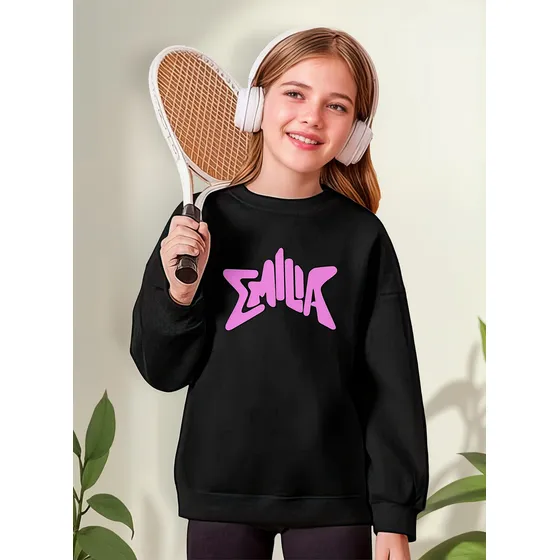Buzo Emilia Mernes Doble Estampado Logo Y Canciones
