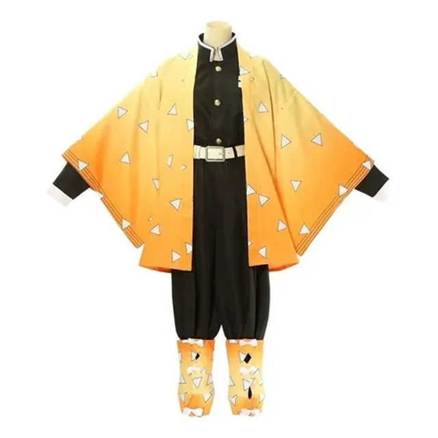 C Kimetsu No Yaiba Zenitsu Agatsuma Traje De Cosplay