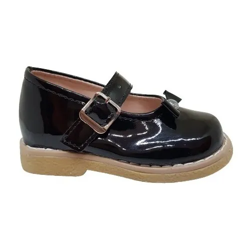 Zapato Guillermina Bautismo/comunión/fiesta Nena Negro Niña