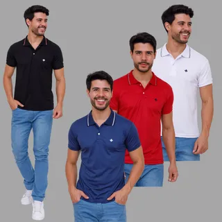Kit 4 Camiseta Gola Polo Masculina Basica Camisa Premium Kit 4 Camiseta Gola Polo Masculina Basica Camisa Premium