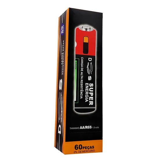 Pilha Normal Comum Aa Um-3 R6s 1,5v Ds2133 Cx 60 Un Atacado