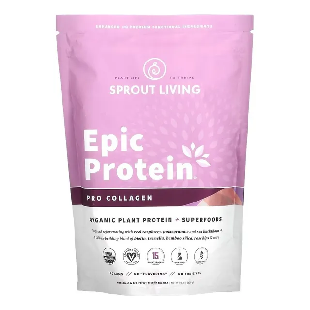 Sprout Living Epic Protein Pro Colageno, Vegana 364gr Sabor Natural
