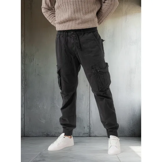Pantalón Cargo Strech De Gabardina Para Hombre Dif Colores