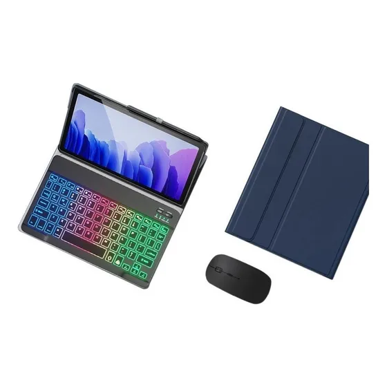 Capa + Teclado Led + Mouse Para Samsung Galaxy Tab S4 10.5
