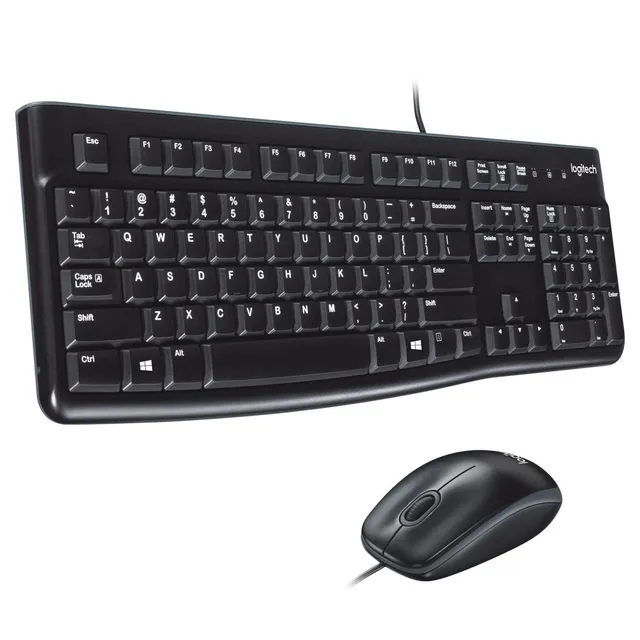 Kit de teclado y mouse Logitech MK120 Español de color negro