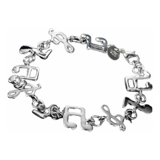 Pulsera Con Notas Musicales Plata 925 Pulsera Con Notas Musicales Plata 925
