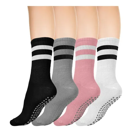 Calcetines Antideslizantes Algodon Yoga Pilates Deportes Surtido X6 Pares Rayas 36-39