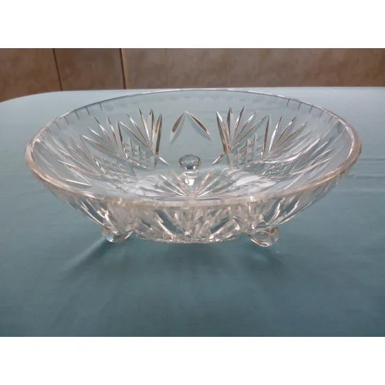 Frutero Centro Mesa Cristal Tallado  24 Cm Ancho