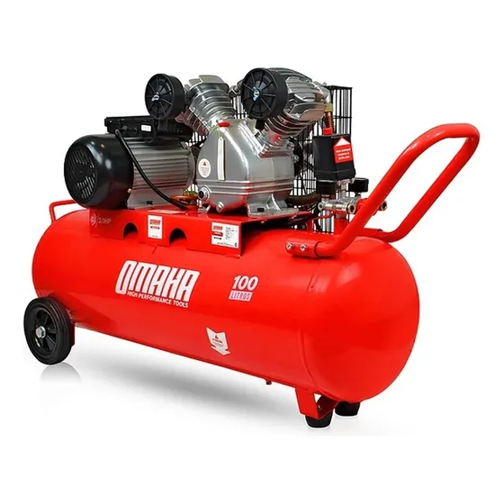 Compresor De Aire A Correa Bicilindrico Omaha 100 Litros 3hp