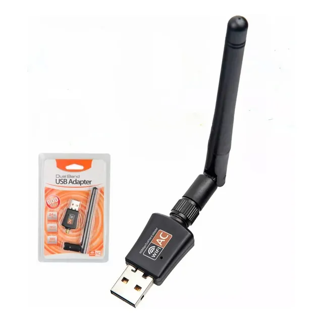 Adaptador Wifi Usb 5g Y 2.4g Con Antena Doble Banda 600mbps