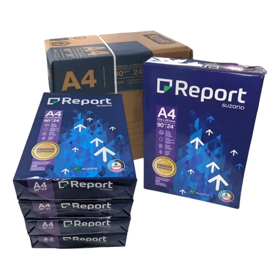 Report 90g Resma 500 Fls A4 Perfeito Para Jato Tinta E Laser