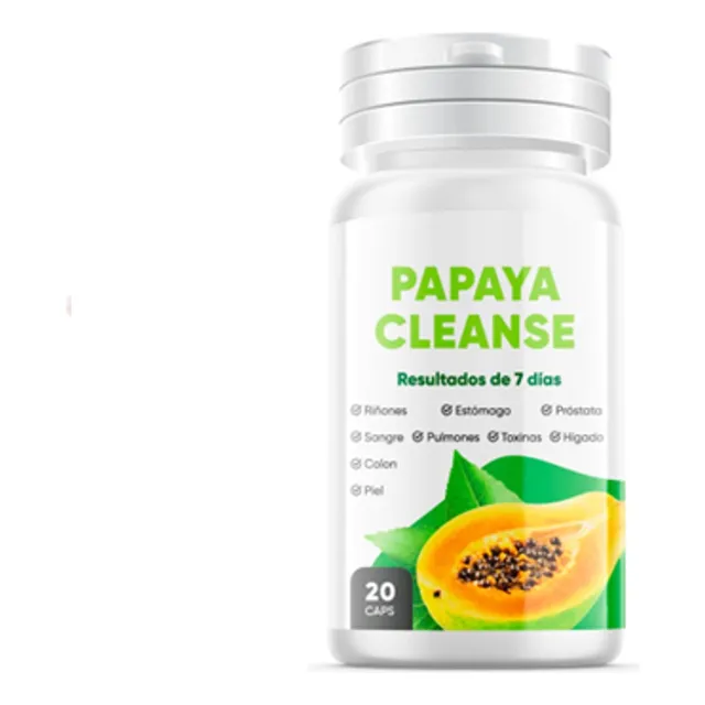 Papaya Cleanse 20 Capsulas X 03 Frascos - Sabor Sin Sabor Natural