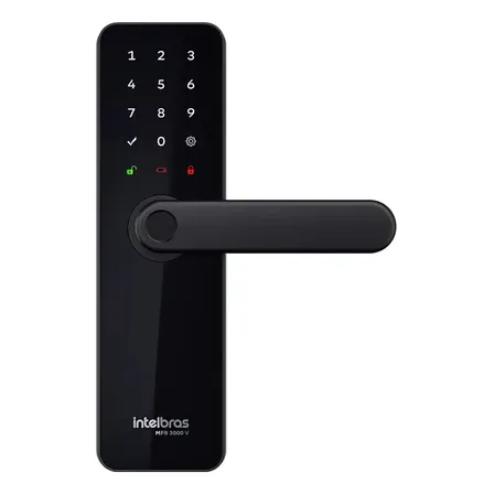 Fechadura Inteligente De Embutir Com Maçaneta Mfr 3000 V Intelbras Preto