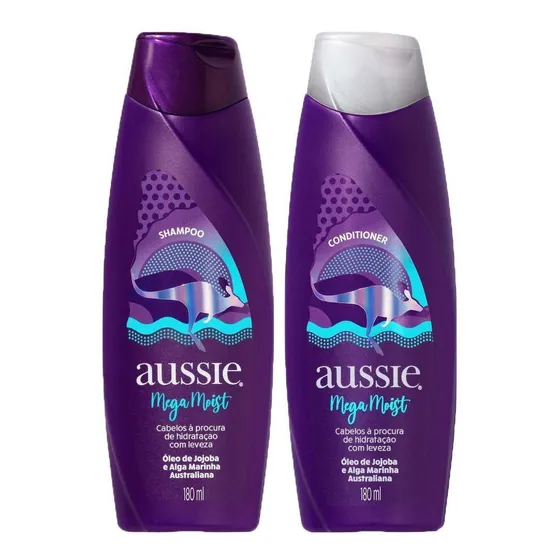 Kit Aussie Moist 180ml: Shampoo + Condicionador