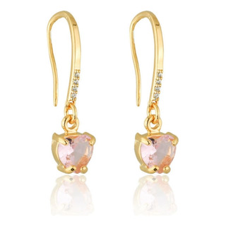 Brinco Argola Dourado Banhado A Ouro 18k Com Zircônia Brinco Argola Dourado Banhado A Ouro 18k Com Zircônia