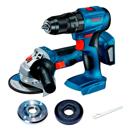 Taladro Percutor Bosch 1/2 Gsb 185li + Esmeril 5 Gws 180li