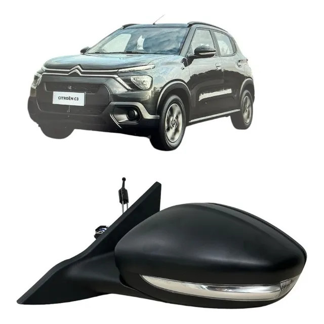 Retrovisor Citroen C3/ C3 Aircross Mecanico Fosco Passageiro