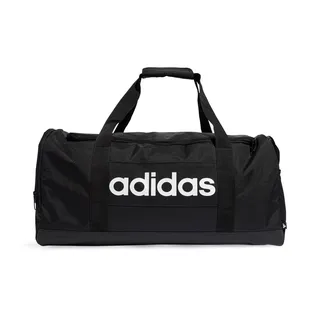 Mala adidas Duffel Linear Preto E Branco - Média Mala adidas Duffel Linear Preto E Branco - Média