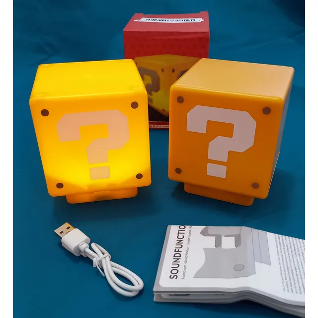 Lámpara Bloque Signo Interrogación, Sonido Original Mario