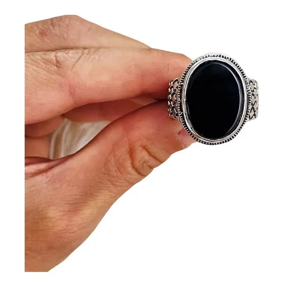 Anillo Hombre Ovalado Negro