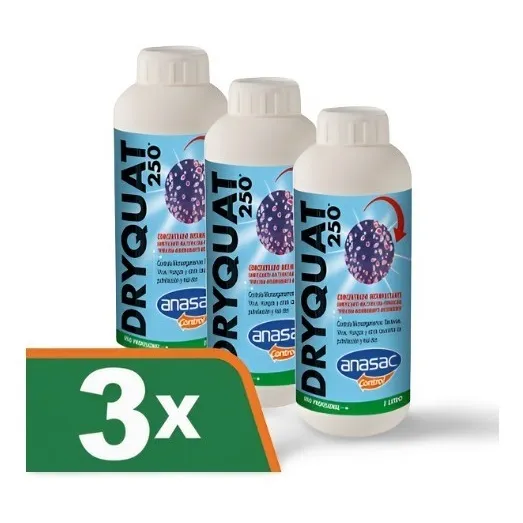 Kit 3 Amonio Cuaternario Dryquat Sanitizante 1 Lt Anasac