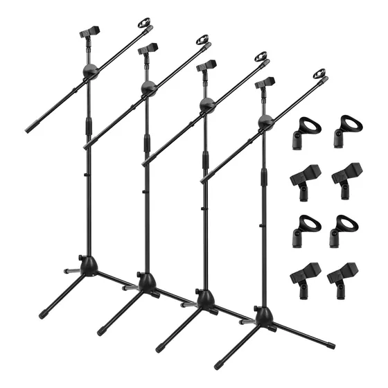 Kit 4 Pedestal Suporte Para Microfone Universal E Ajustável