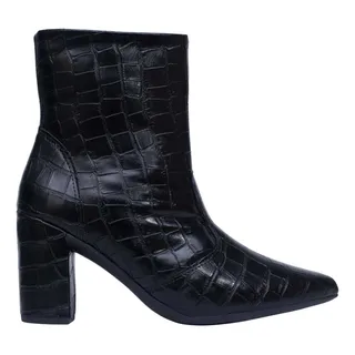 Bota Feminina Bico Fino Cano Curto Salto ConfortĂĄvel Coturno Bota Feminina Bico Fino Cano Curto Salto ConfortĂĄvel Coturno