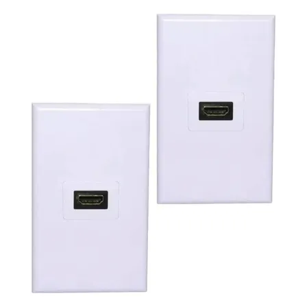 Pack 2 Placa Tapa Muro Con Puerto Hdmi Face Plate Hdtv Copla