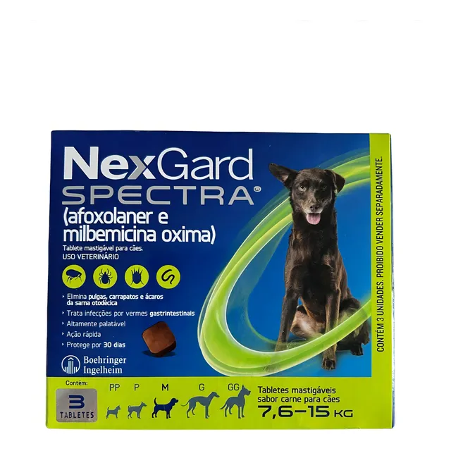 Antipulgas Antigarrapas Nexgard Spectra 7,5-15 Kg Caja X3