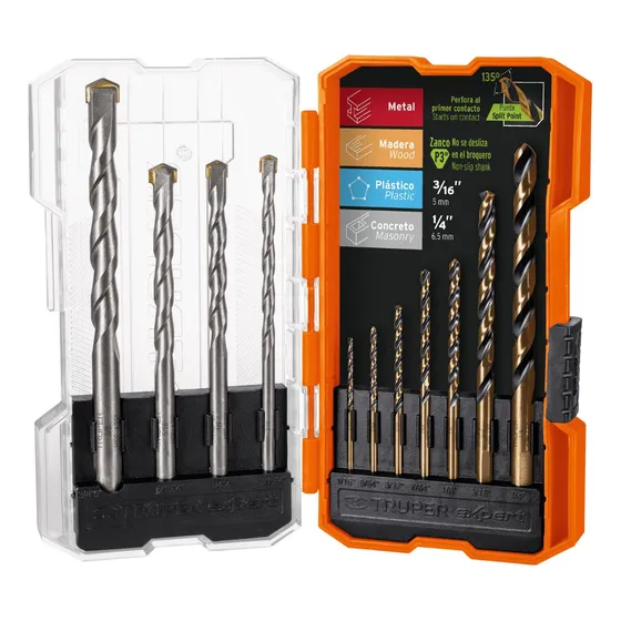 Juego Mechas 11 Brocas Para Metal Concreto (11335) Truper