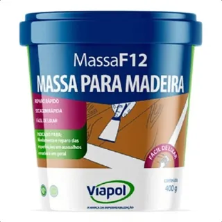 Massa F12 Calafetação Madeira Viapol 400gr Cores Massa F12 Calafetação Madeira Viapol 400gr Cores