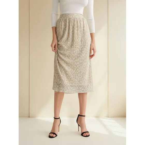 Falda Mango 51073784 Leopardo Arena