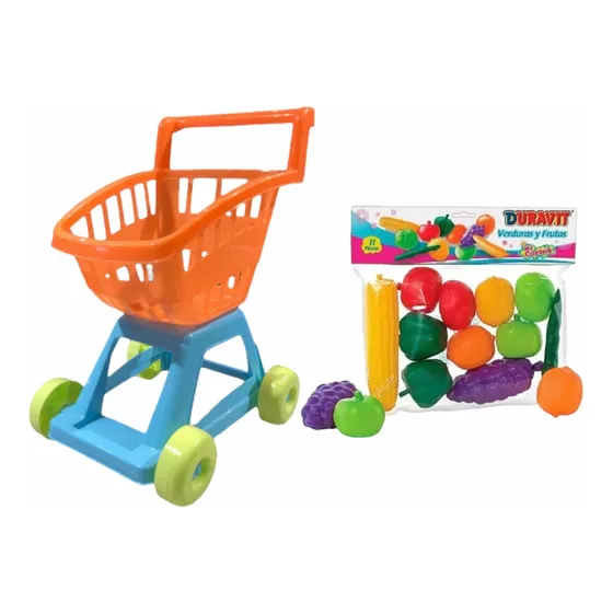 Combo Carrito De Compras + Frutas Verduras Duravit Regalo 