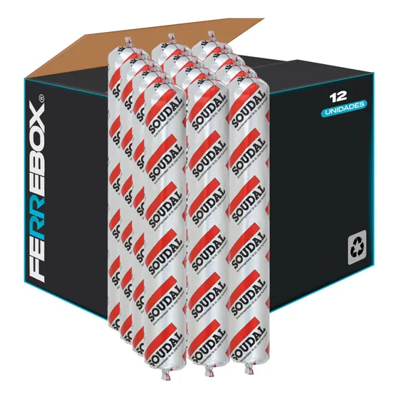 12 Uni Sellador Poliuretano Soudaflex 40fc Gris 600ml Soudal