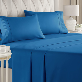 Sabanas Tamaño Queen De Microfibra Suave Color Azul Real Sabanas Tamaño Queen De Microfibra Suave Color Azul Real