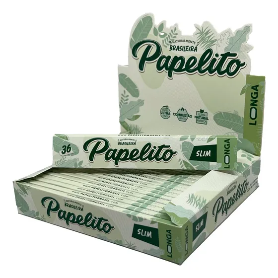 Papéis Para Cigarros Papelito Slim Slim Seda Tamanho King Size Slim Longo De Sem Sabor De 1 X 25 U - Branco