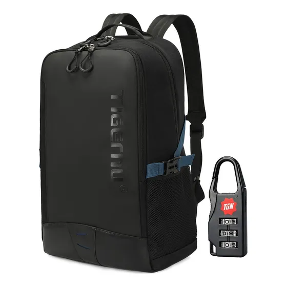 Mochila Hombre Tigernu T-b9021 Antirrobo Laptop Viaje Color Negro Diseño de la tela Liso